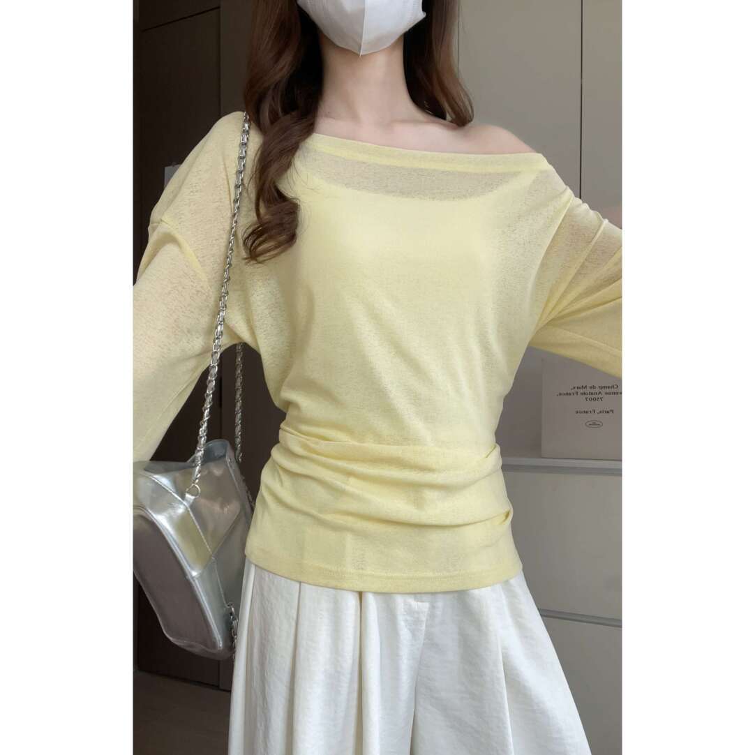 Lightweight Pink Sheer Summer Sweater Plus Size Back Tie Design Waist Cinching Casual Wear for Women OEM Available