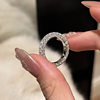 Light Luxury High-end Sense Three-sided Zircon Diamond Ring Women's Niche Unique Exquisite Fashion Commuter All-match Ring Ring