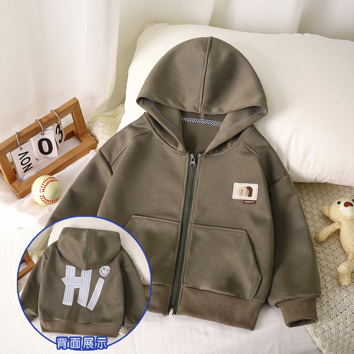 Children's Spring & Autumn Hoodie, New Long-Sleeve Zip-Up Style for Boys, Stylish Top for Girls, Big Kids Hooded Cardigan