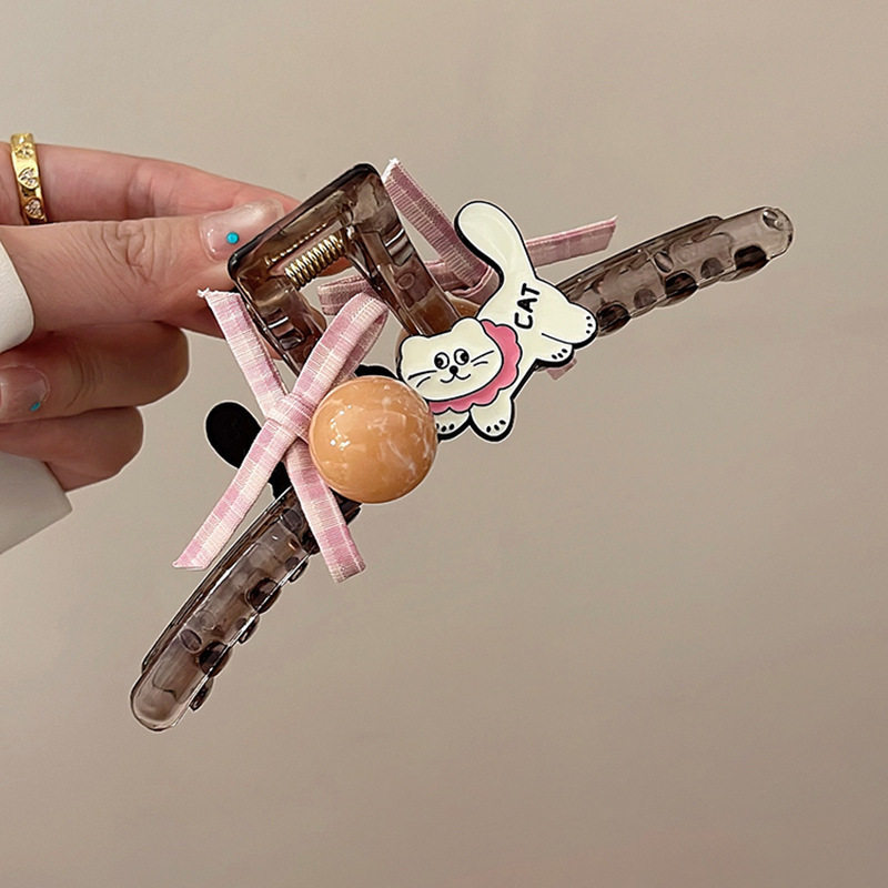 卡通动物狗狗猫咪抓夹高颜值五角星后脑勺盘发鲨鱼夹可爱发饰网红