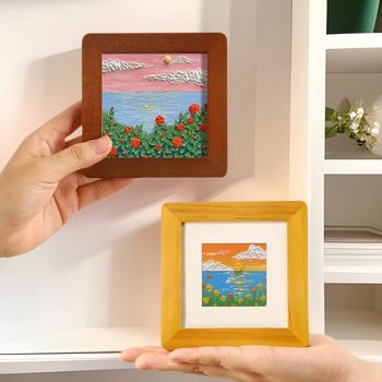 Oil Painting Stick Frame DIY Mounted Outer Frame Palace Mini Photo Frame Four-inch Swing Table Square Children's Frame