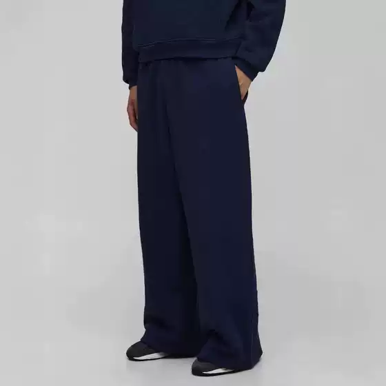 Men's Fleece-Lined Wide-Leg Pants, Straight-Leg Casual Pants, Loose Fit, Everyday Versatile, Comfortable Trendy Pants, Export Cross-Border In-Stock