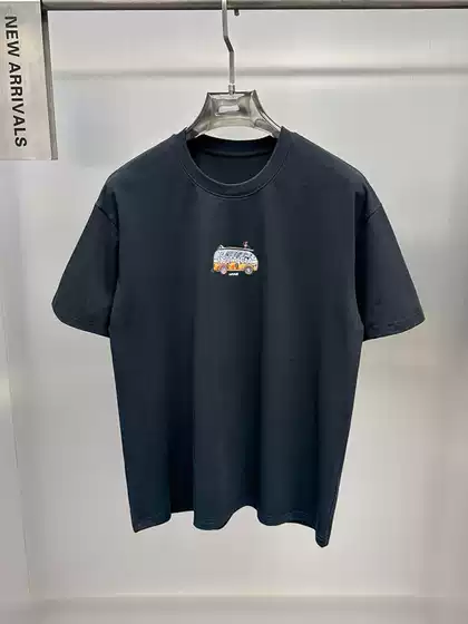Trendy Brand T-Shirt Fashion Men's Summer Bus Printed Short Sleeve Loose Street Trendy Pullover T-Shirt Trendy BBCNF213N