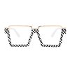 Trendy European and American Fashion Anti-Blue Light Glasses Frame Lower Half Frame Square Large Frame Non-Prescription Glasses Ins Internet Celebrity Style Glasses Frame