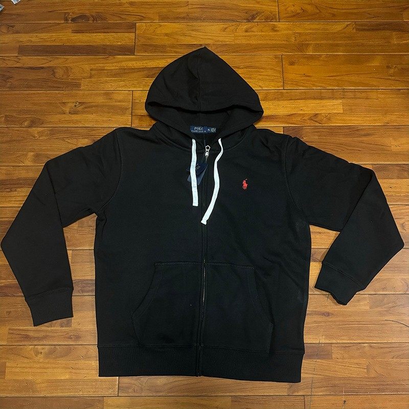 Spring and Autumn Paul Long Sleeve Sweater Men's Casual Cotton Solid Color Embroidered Pony Logo Zipper Pullover Cardigan Sweater