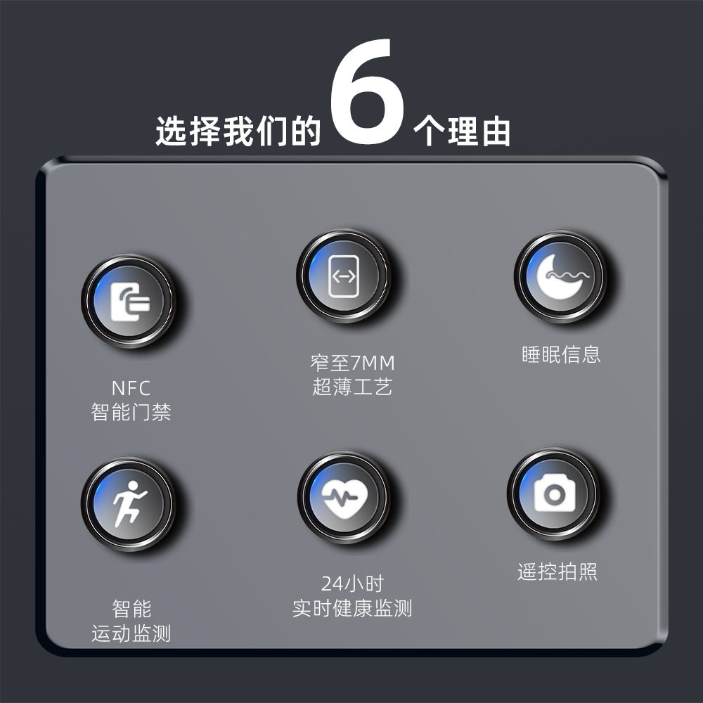 R20 Smart Health Ring Heart Rate and Blood Oxygen Monitoring Nfc Compatible with Ios