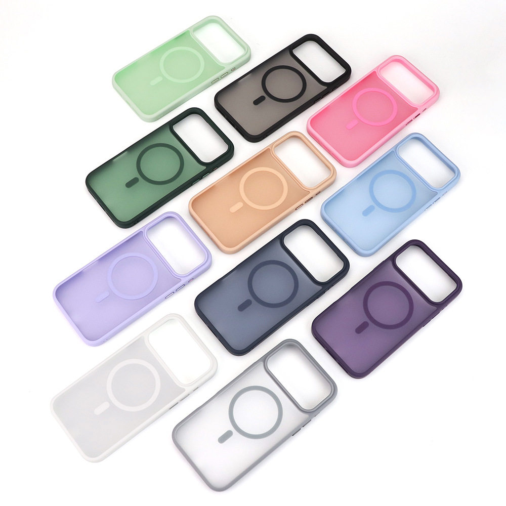 New Model Suitable for Apple 17Pro Mobile Phone Case, Skin-Feel Frosted Magnetic Suction Case, Thickeneded Protective Case, Anti-Fall Airbag 17Air