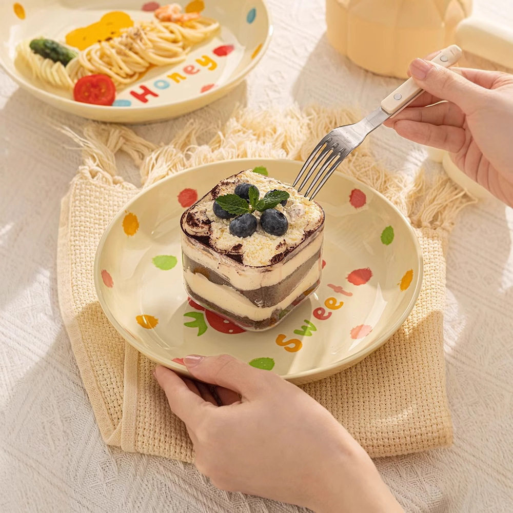 Underglaze Color Cute Tableware High-End Little Yellow Bear Dishes Household Ceramic Dishes Soup Bowl Water Cup Noodle Bowl Set