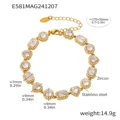 E581-Golden Love Square Zircon Bracelet