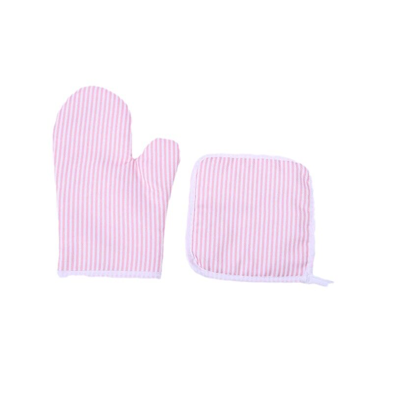 Hello Kitty Cat Heat Insulated Microwave Gloves Mat Set Kitchen Animal Oven Baking Gloves