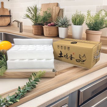 Jiehe Pearl Cotton Egg Tray 30-Piece Free-Range Egg Packaging Box Shock-Proof and Shatter-Proof Foam Egg Tray Agricultural Product Packaging