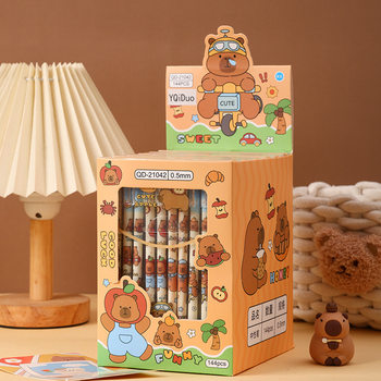 New Kapibala Straight Erasable Gel Pen Cartoon Pull Cap Needle Tube Pen Gift Pen Student Stationery