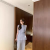 Korean Retro Lace-Up Sleeveless Top for Women Summer New Style + High-Waist Slim Loose Casual Pants Korean Style Two-Piece Set