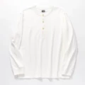 cotton henry collar sweater white