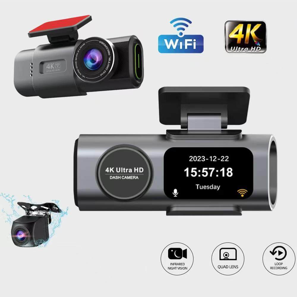Cross-border 4K dual-lens driving recorder HD ultra-wide angle night vision WiFi front and rear dual recording GPS vehicle recording