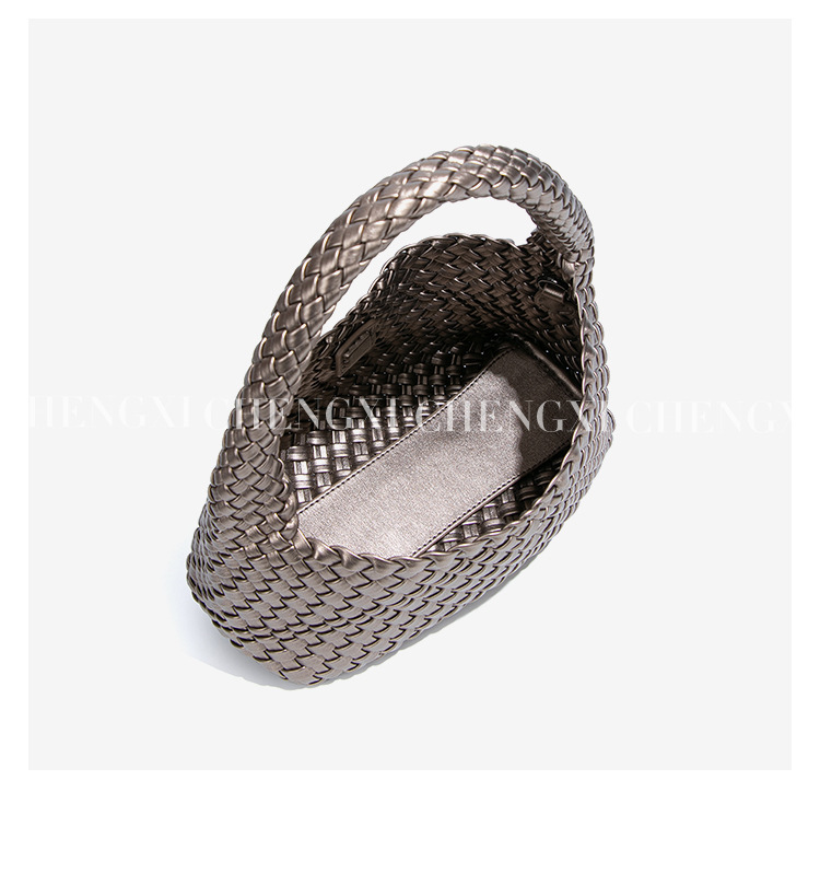 Túi xách nữ mini dáng hộp đan thủ công, túi đeo vai và đeo chéo tiện lợi — B2503 # bạc, B2503 # Màu mơ., B2503 # Màu trắng ngà, Nhà máy riêng, có thể tùy chỉnh theo yêu cầu.