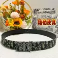 Letter black silver buckle