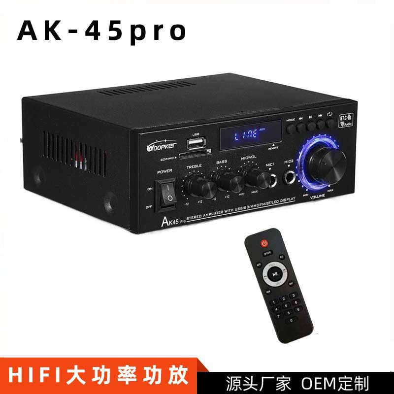 In-Stock Ak45Pro High-Power 50W*2 Amplifier for Home and Car Use, Bluetooth Amplifier Direct from Manufacturer