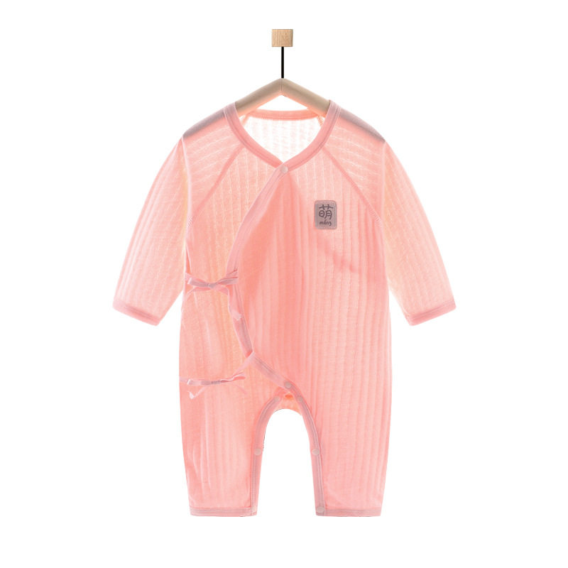 Baby Siaman Clothes for Boys and Girls Baby Thin Summer Newborn Children's Long-sleeved Pure Cotton Harper Air Conditioning Pajamas Summer Clothes