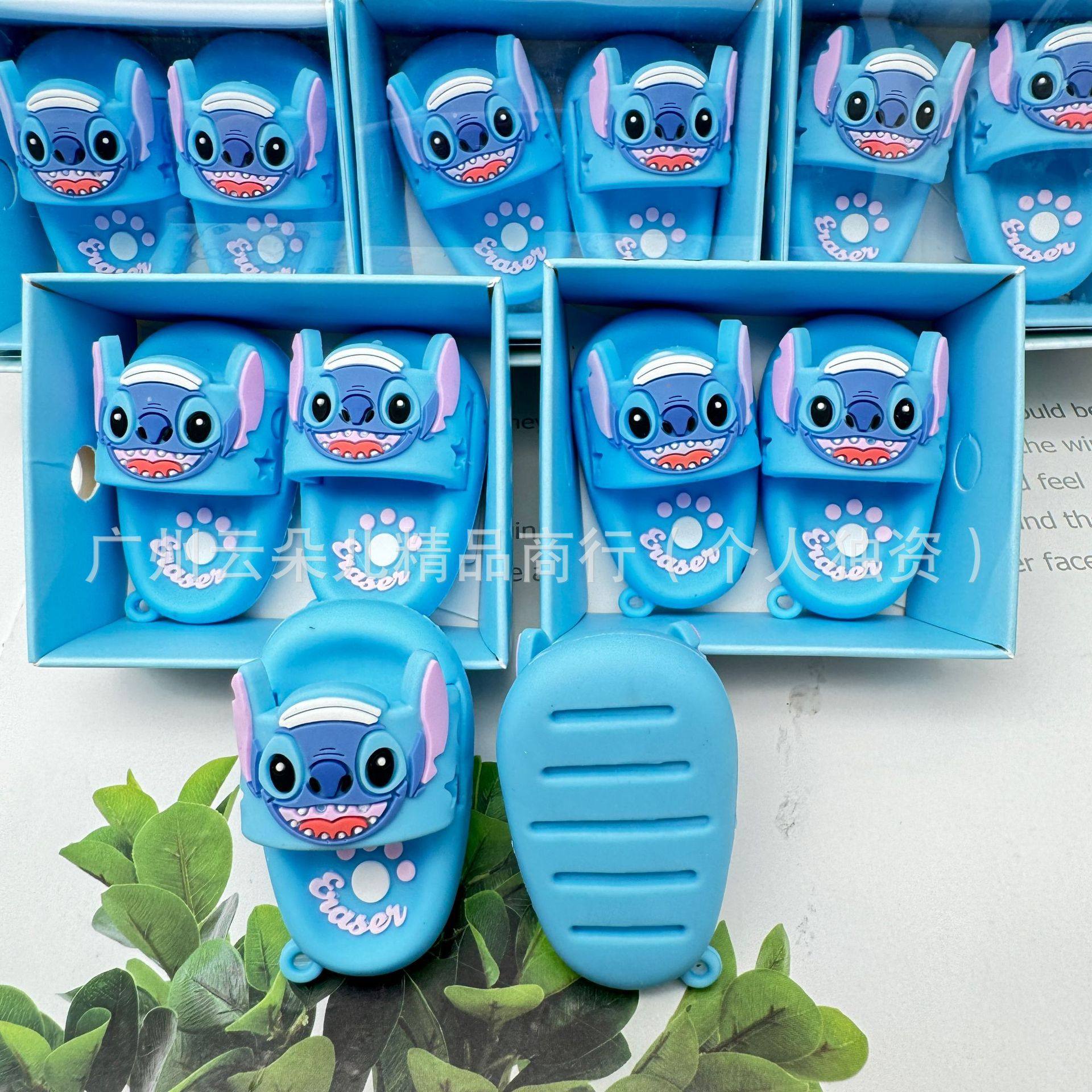 Creative Stitch Slippers Shaped Eraser, Cute Student Portable Eraser, Clean Stationery Prizes