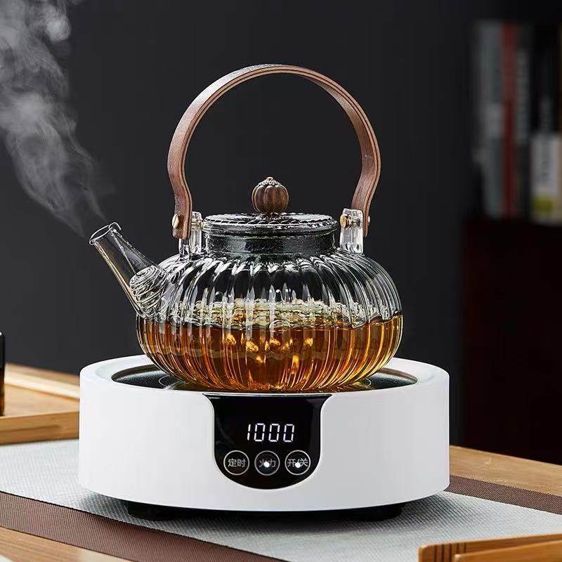 Glass teapot can be open fire high temperature resistant oven tea beam pot scented tea health pot electric pottery stove pumpkin teapot