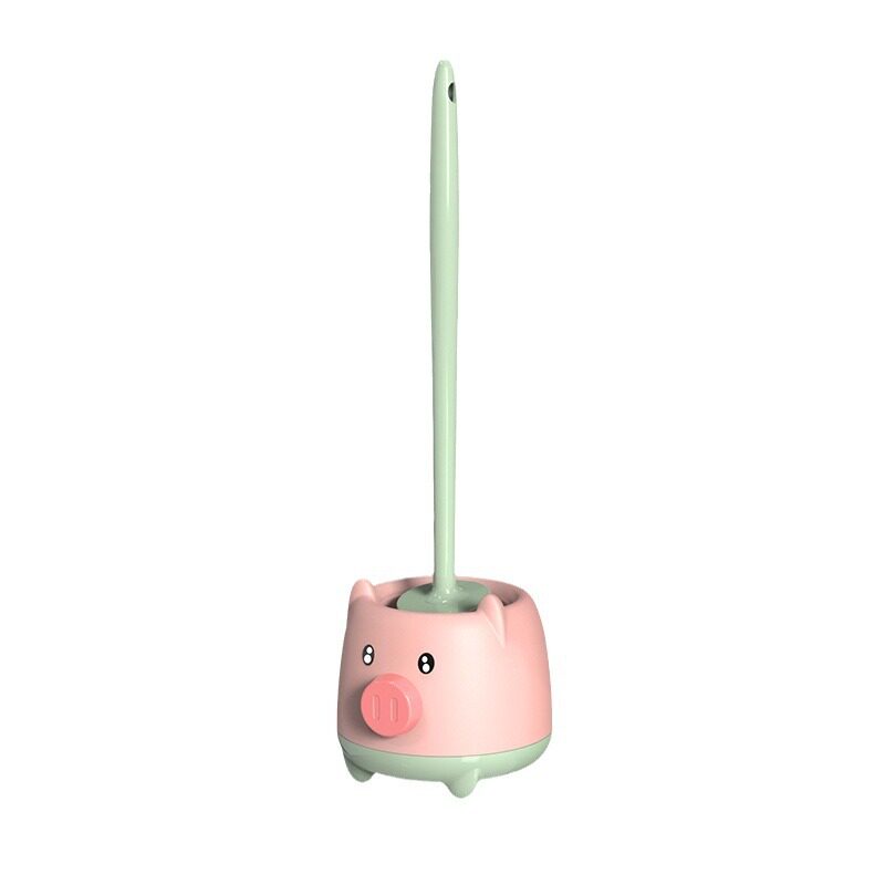 Toilet Toilet Brush Wall-mounted Household Non-dead Angle with Base Cartoon Toilet Non-perforated Toilet Brush Long Handle