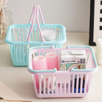 Cartoon Cute Little Basket Storage Basket Desktop Cosmetics Stationery Storage Box Student Pen Holder Fruit Strawberry Basket