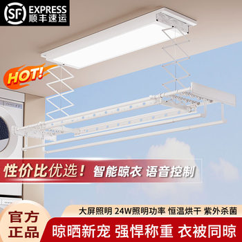 Wholesale Ultra-Thin Electric Clothes Drying Rack Balcony Intelligent Lifting Clothes Drying Rack Fully Invisible Voice-Controlled Quilt Drying Rod Clothes Dryer