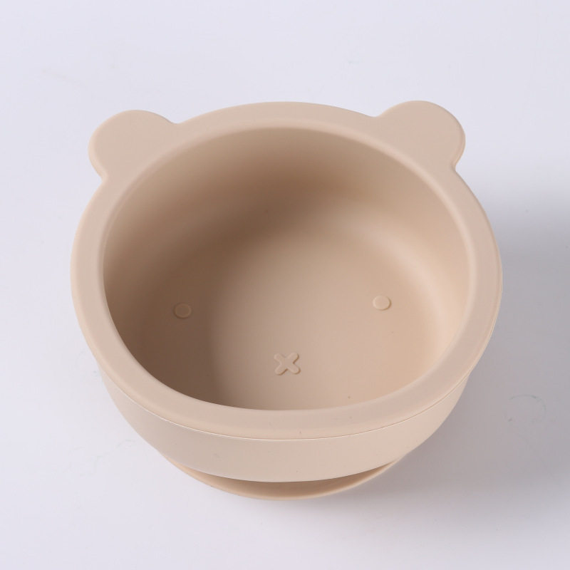 Baby silicone food supplement bowl food grade silicone spoon Fork children learn to eat bowl baby snail sucker Bowl suit
