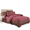 Mobile phone real shot dark red bedding four-piece Korean pastoral bedding