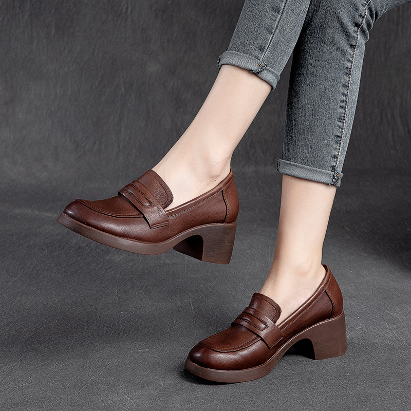 Mã D7595 Giá 1540K: Giày Boot Cổ Thấp Nữ Shntja Gót Vuông Phục Cổ Cổ Điển Giày Dép Nữ Chất Liệu Da Bò G04 Sản Phẩm Mới, (Miễn Phí Vận Chuyển Toàn Quốc).