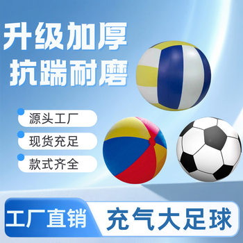 Cross-Border Spot Giant Inflatable Football Beach Ball Pvc Inflatable Kidsren's Elastic Toy Ball Ball Decorative Toy