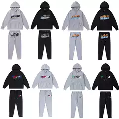 Cross-Border Trapstar Trendy Brand Gradient Letter Tiger Head Towel Embroidery Fleece Sweatshirt Unisex Casual Sports Set