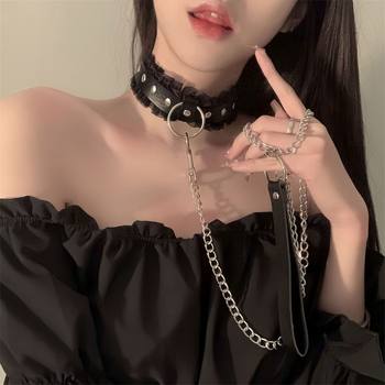 Lace Collar Female Traction Rope Girlfriend Collarbone Chain Choker Necklace Neck Belt Male M Couple Chain