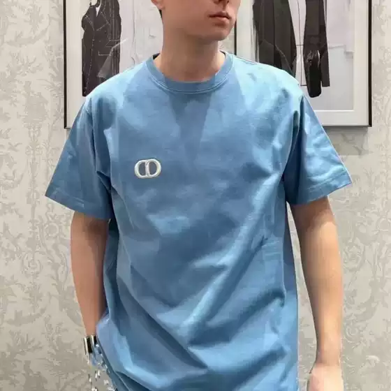 High-End Do Brand Summer New Letter Logo Embossed Embroidered Logo Round Neck Unisex Short-Sleeve T-Shirt Trendy Brand
