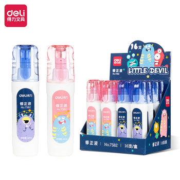 Deli 7382 Correction Fluid 12ml Correction Fluid for Students to Use Traceless to Remove Wrong Words and Handwriting Removal and Elimination Correction Pen
