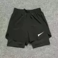 Black double-layer shorts (small hook) with pockets