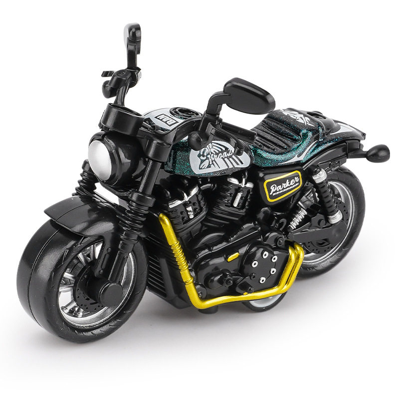 跨境代发儿童玩具男孩宝宝仿真合金摩托车摆件钥匙扣模型玩具车子