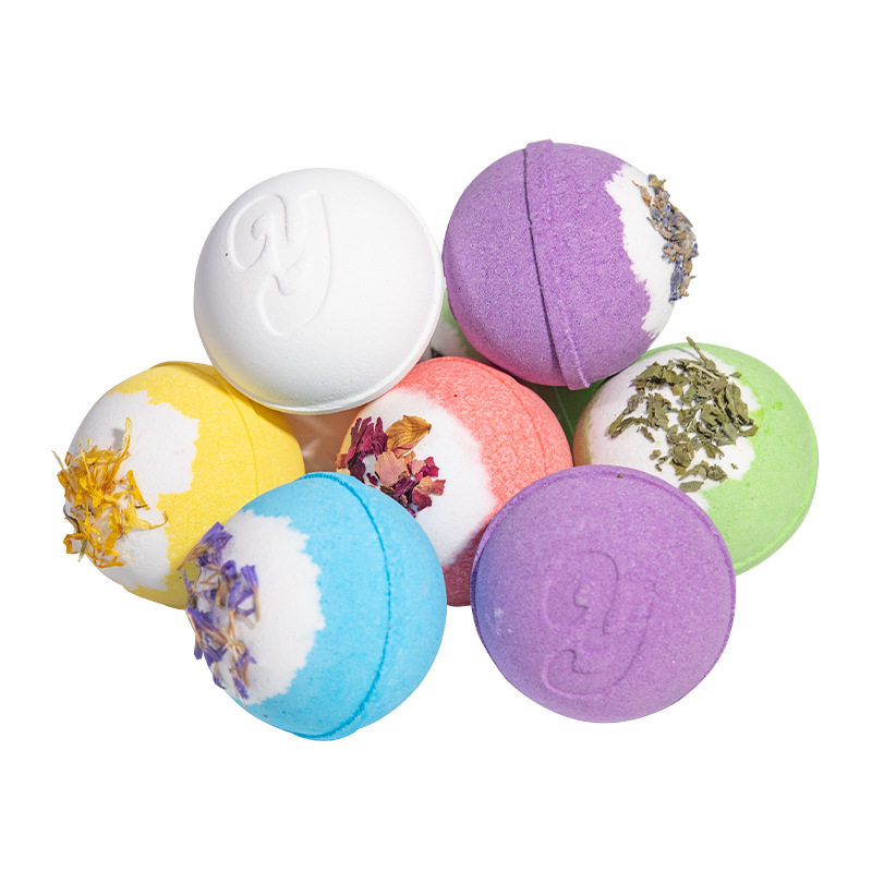 Explosive 120g Large Dried Flower Bath Salt Ball Essential Oil Fragrance Bath Ball Belt Bubble Bath Ball Wholesale Effervescent