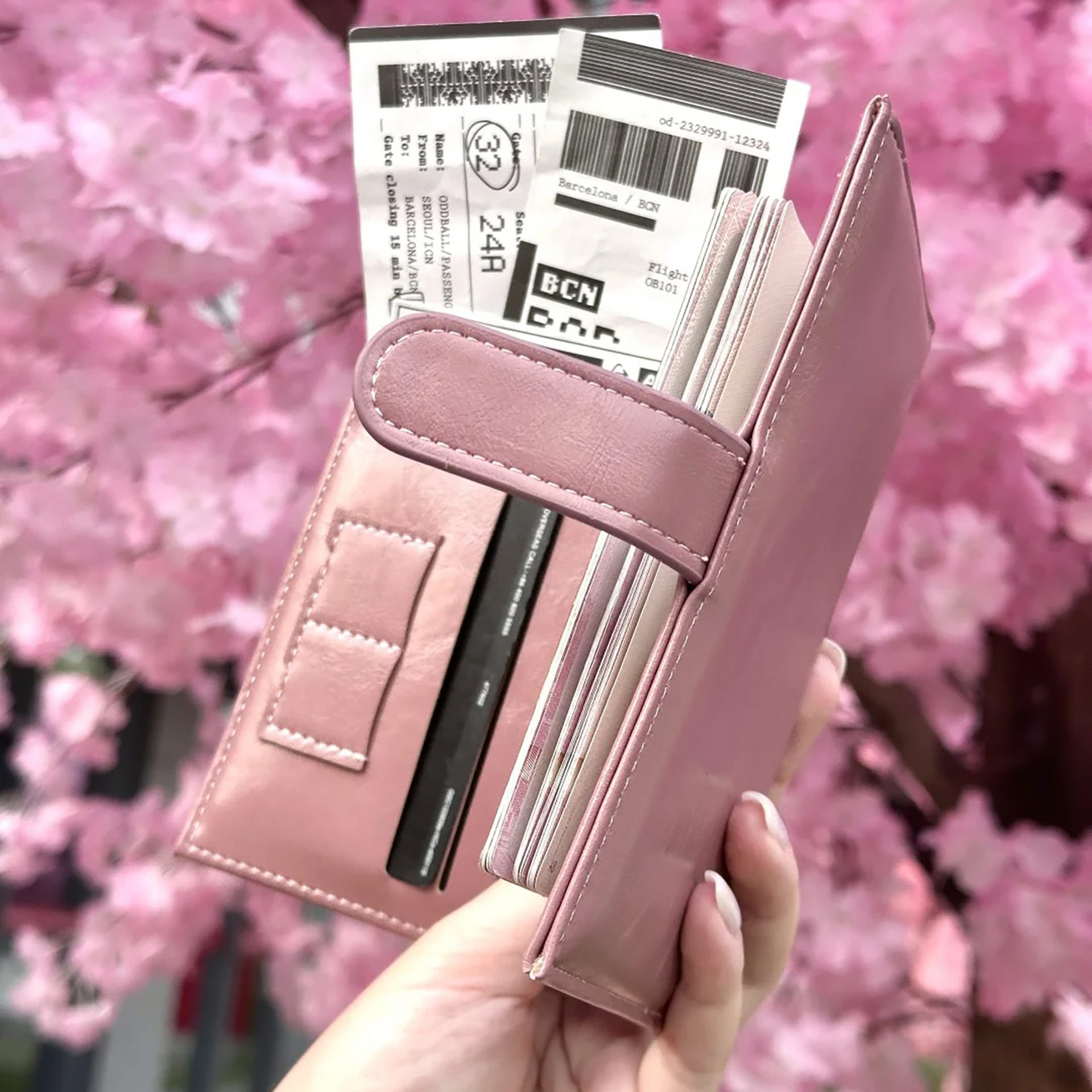 Anti-theft brush RFID travel passport holder protective case cover card position certificate storage passport bag wallet integrated