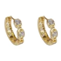 No. 37 gold-zircon geometric earrings (thick real gold plating)