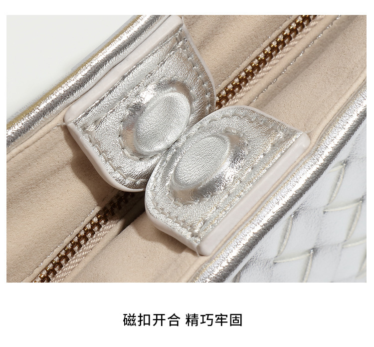 Túi xách nữ mini dáng bánh chưng đan bện phong cách Hàn Quốc — B1679 # đen trắng, B1679 # đỏ rượu, B1679 # Hải quái xanh, B1679 # kaki