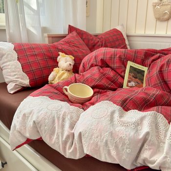 2025 New High Weight French Retro Unprinted Linen Four-Piece Set