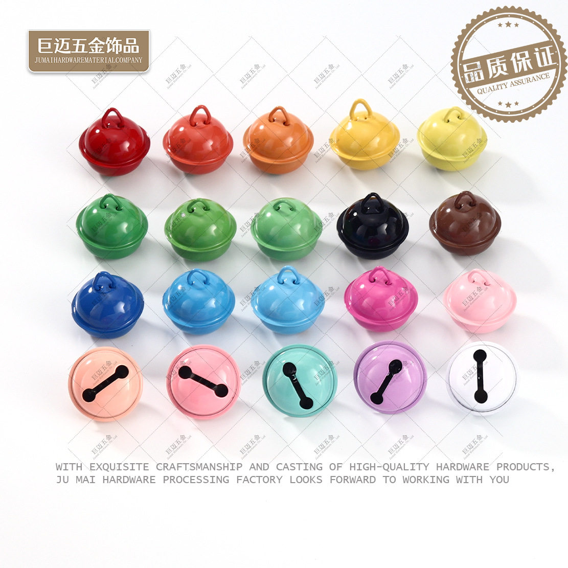 22mm Color Small Bell Accessories Keychain Candy Color Metal Paint Bell Christmas Tree Decoration Pet