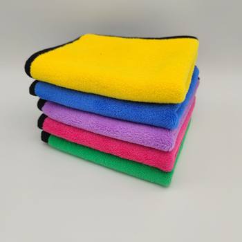 Double-sided velvet car towel thickened functional towel 30*30 high density car wash towel absorbent glass department store batch