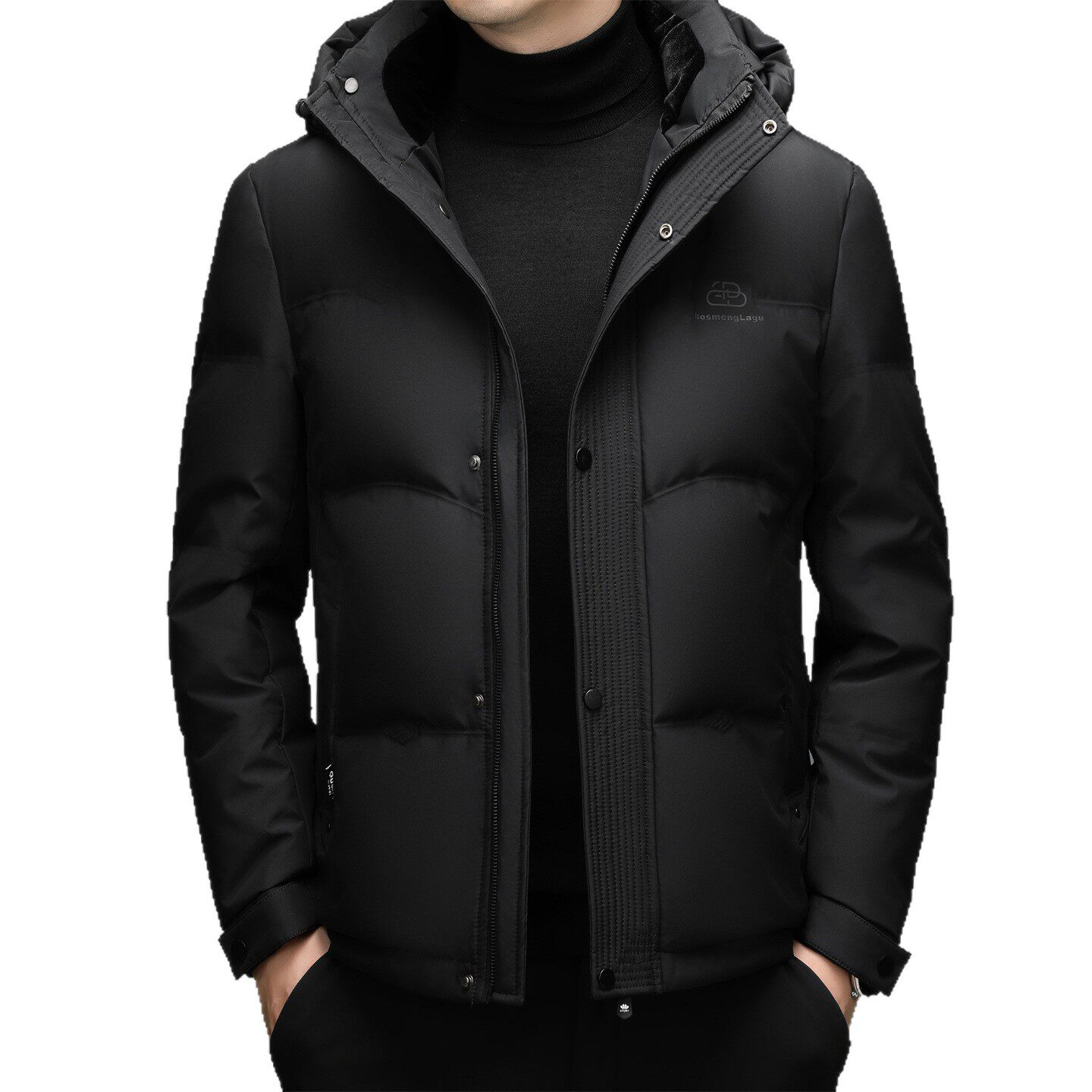 2025 Winter New Men's Casual down Jacket Thickened Warm Hooded Middle-Aged Men's Duck down Dad Jacket