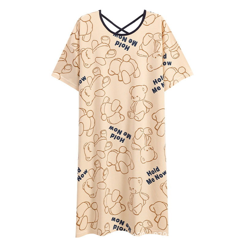 Summer thin nightgown women's modal plus fat plus size 200kg high color cool cold pregnant women's nightgown