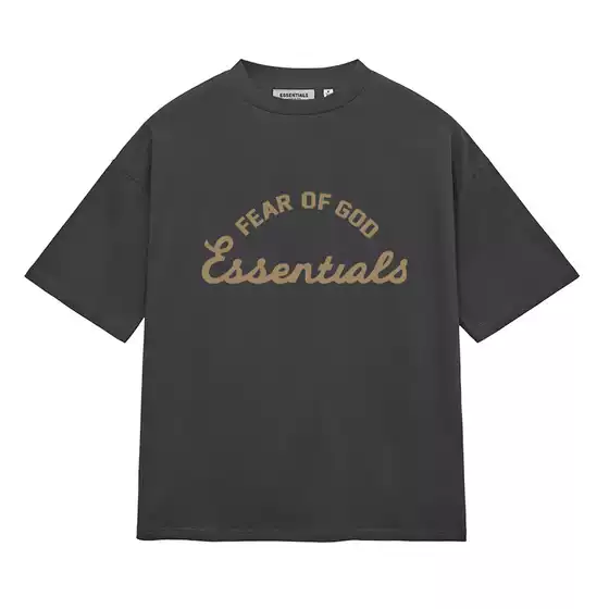 Essentials Zone American Niche Street Fashion Brand Spring and Summer Casual Pure Cotton Short-Sleeved T-Shirt for Men Fog