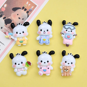 Cute dog cartoon cream glue accessories creative shoe buckle material resin accessories diy jewelry hairpin