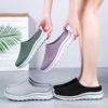 Summer Slippers, Slip-On Toe-Toe Half-Slip Fly-Woven Breathable Outer Slippers, One-Piece Drop-Shipping Solid Color Versatile Mesh Shoes